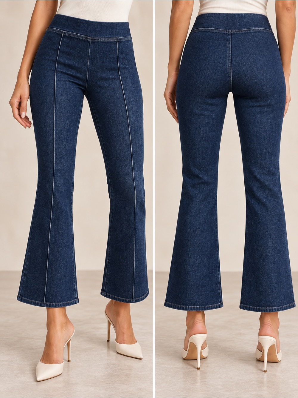 FRAME Jetset Crop Mini Boot Jeans Dark Wash Pintuck Pull On Size 2